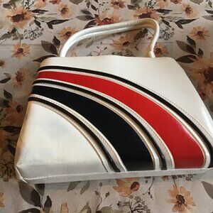 Vintage Red/Black/Cream Purse - Estate Purse - Retro Handbag - Flashy Colors